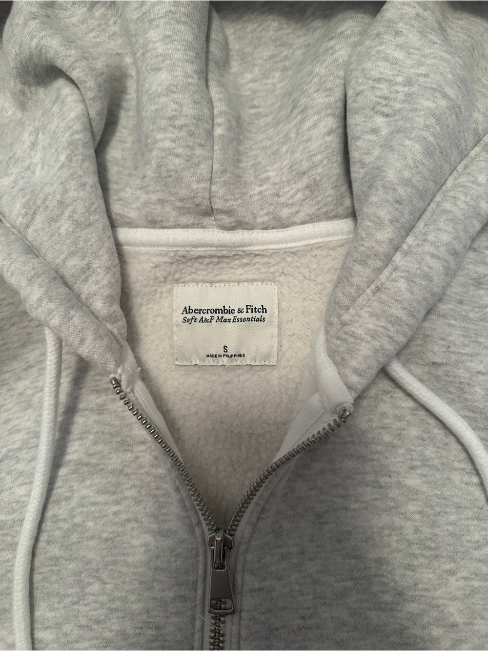 Abercrombie & Fitch Heather Gray Full-Zip Hooded Sweatshirt - Picture 2 of 3